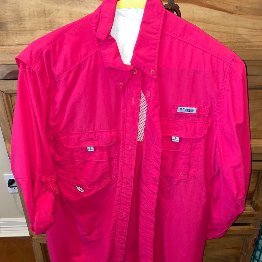 Pink Columbia fishing shirt